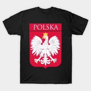 Vintage Style Poland Polish Eagle Flag T-Shirt